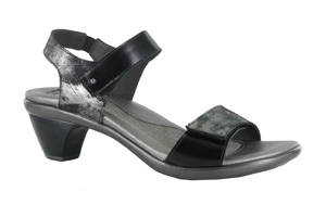 Naot Extant Metallic Onyx Leather/Black Madras Leather