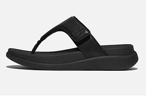 FitFlop F-MODE GO Adjustable Toe-Post Sandals: All Black