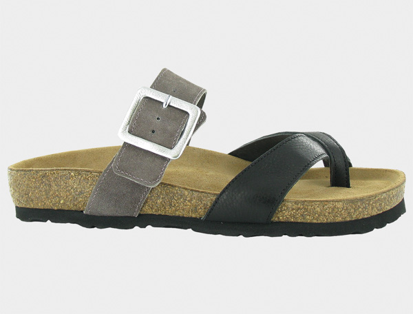 Naot Fresno: Soft Black Lthr/Taupe Gray Suede