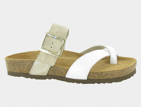 Naot Fresno: White Pearl Lthr/Sand Stone Suede