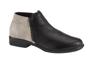 Naot Helm Boot: Soft Black/Speckled Beige