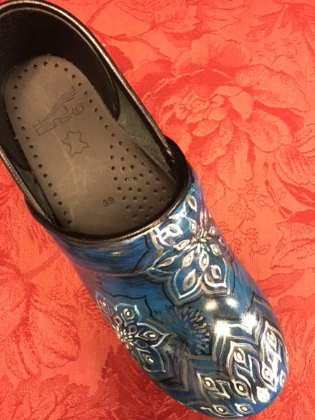 dansko painted clogs