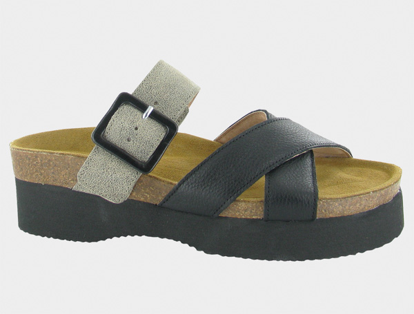Naot Juliette: Soft Black Lthr/Speckled Beige Lthr