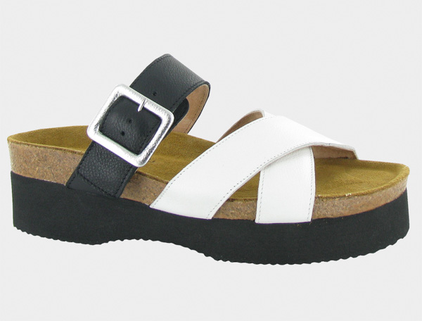 Naot Juliette: Soft Black Lthr/White Lthr