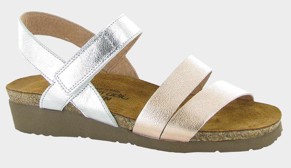 Naot Kayla: Soft Silver Lthr/Soft Rose Gold Lthr