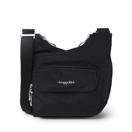 Baggallini Criss Cross Crossbody Black With Sand Lining