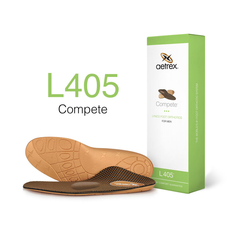 Men's Aetrex Insoles: L405 Compete Orthotics with Metatarsal Support