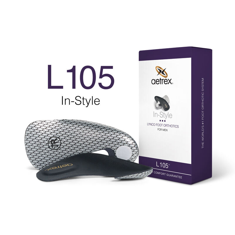 Men's Aetrex Insoles: L105 In-Style Orthotics with Metatarsal Support