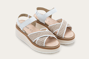 Naot Pavlova: White Leather / Sand Raffia