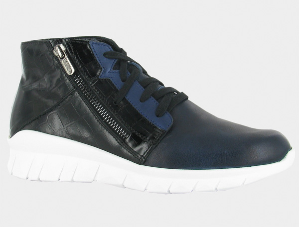 Naot Polaris:  Soft Ink Lthr/Black Croc Lthr/Polar Sea Lthr