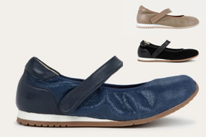Naot Pure Mary Jane - Sapphire Speckled Suede,  Black Leather, Taupe Speckled Suede