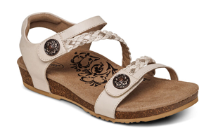 Aetrex Jillian Braided Sandal: Ivory