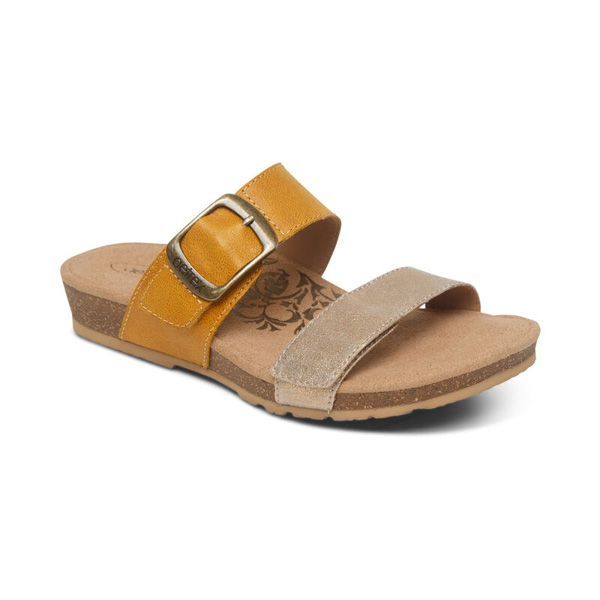Aetrex Daisy Adjustable Slide: Sunflower