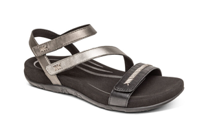 Aetrex Gabby Adjustable Quarter Strap Sandal: Black Multi