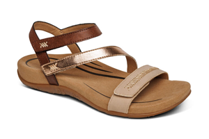 Aetrex Gabby Adjustable Quarter Strap Sandal: Neutral Multi