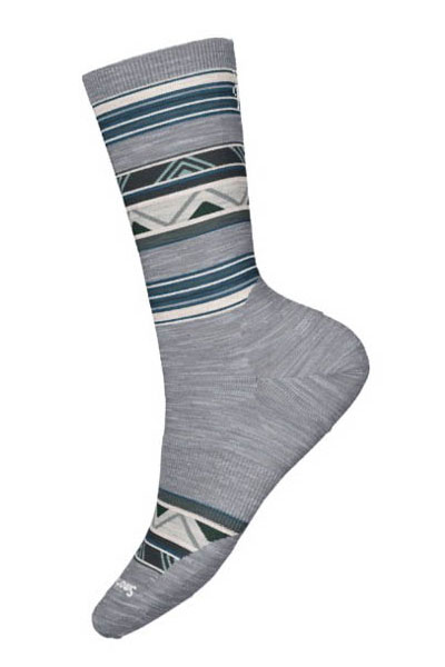 Smartwool - Everyday Zig Zag Valley Crew Socks: Light Gray