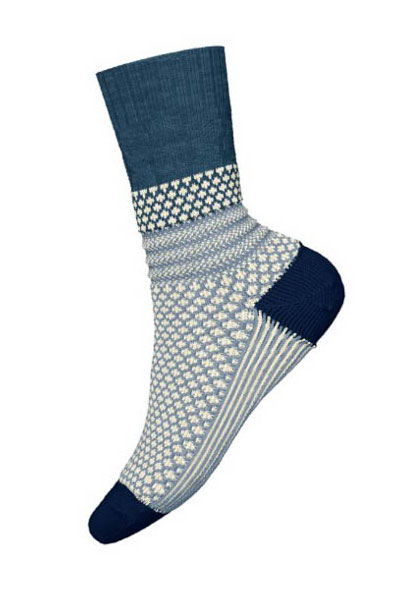 Smartwool - Women's Everyday Popcorn Cable Crew Socks: Twilight Blue
