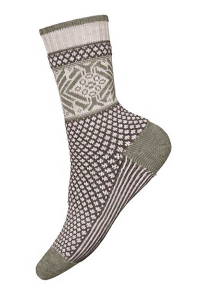 Smartwool - Women's Everyday Popcorn Snowflake Pattern Crew Socks: Moonbeam