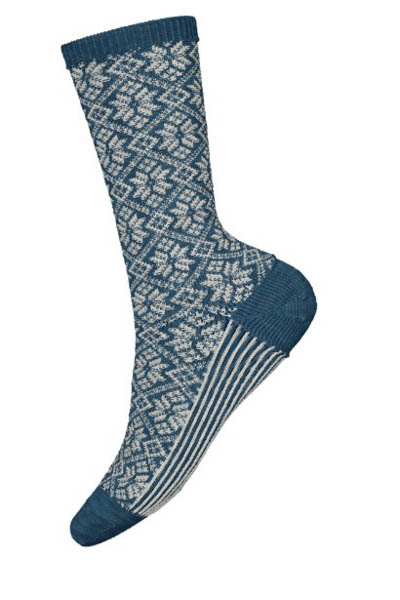 Smartwool - Women's Everyday Traditional Snowflake Crew Socks - Twilight Blue