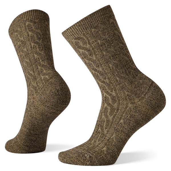 Smartwool Women's Everyday Cable Crew: Camel Chestnut Marl