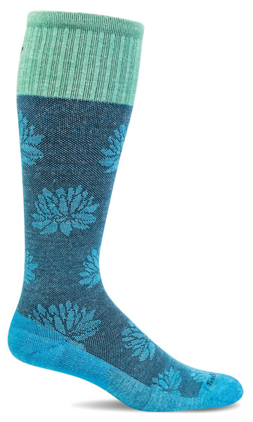 Sockwell Women's Firm Compression Sock: Lotus Lift Turquoise