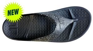 Telic Flip Flop Energy Sandals: Midnight Black/White Splash
