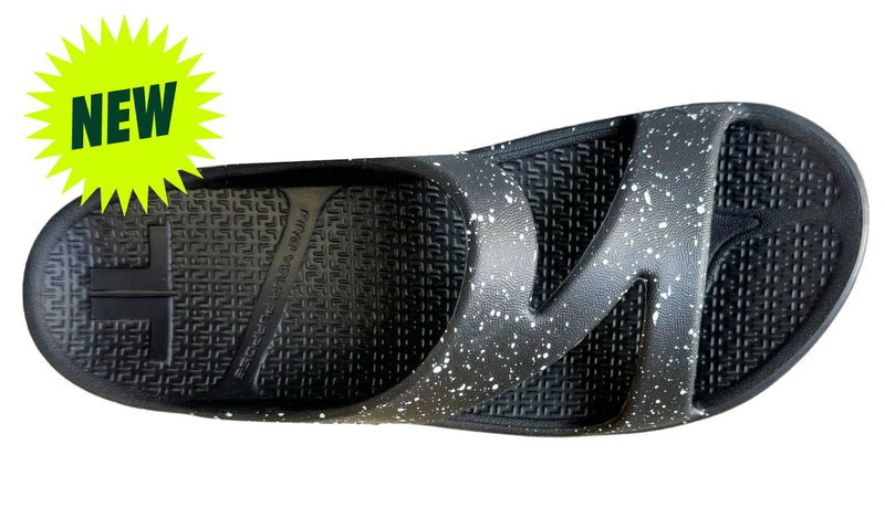 Telic Flip Flop Sandals: Zstrap Midnight Black/White Splash