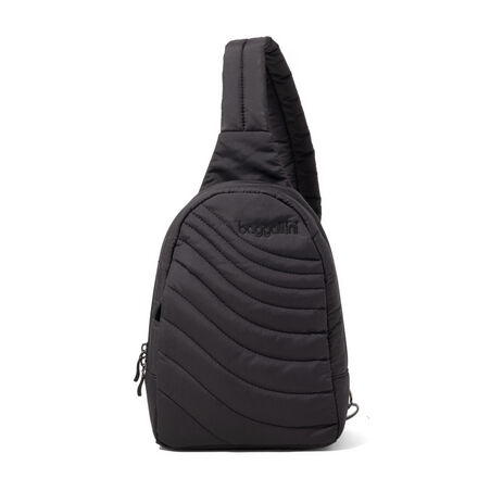 Baggallini Set Wave Sling - Black Wave Puff