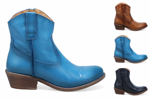 Miz Mooz: Carlitos Ankle Boot - Indigo, Brandy, Black