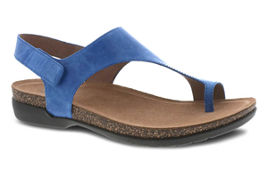 Dansko Reece Sandals: Blue Waxy Burnished