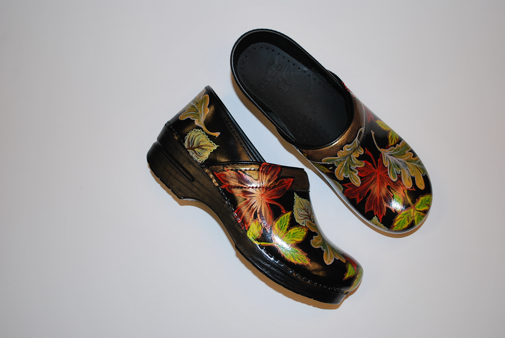 dansko painted clogs