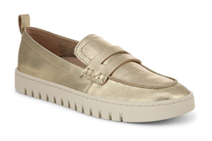 Vionic Uptown Loafer: Gold Leather