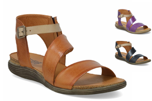 Miz Mooz: Meadow Buckle Sandals - Brandy, Black, Purple