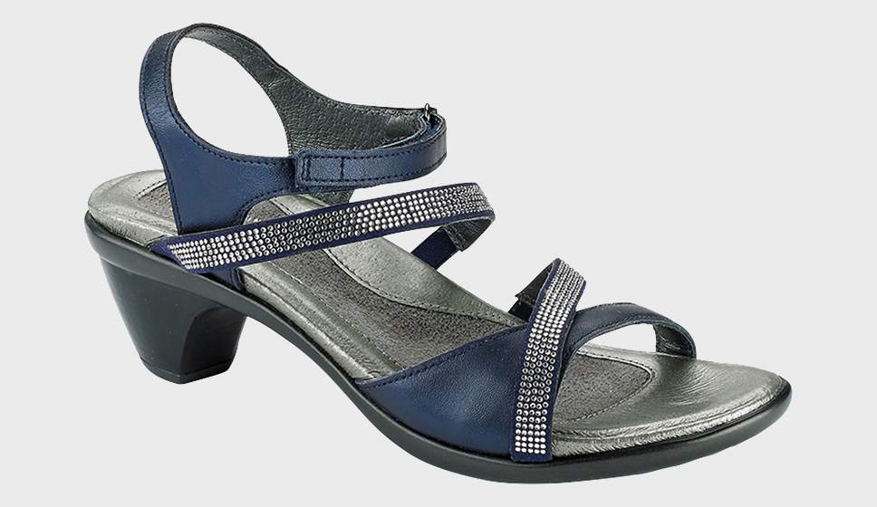 Naot Innovate: Polar Sea Lthr/Navy w/ Clear Rhinestones