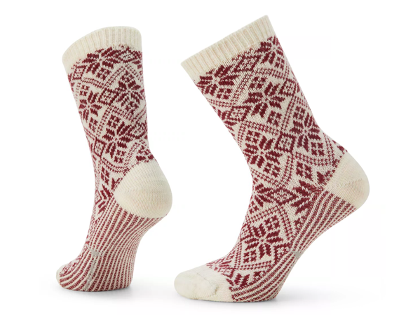 Smartwool Everyday Traditional Snowflake Full Cushion Crew Socks: Meadow Mauve