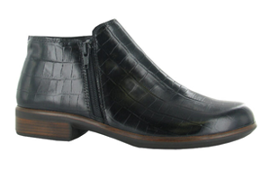 Naot Helm Boot: Black Croc Leather