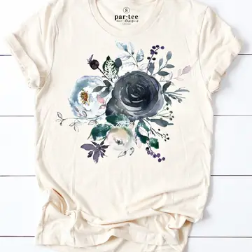 T-Shirt: Navy Floral