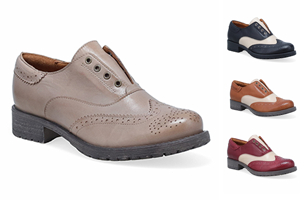 Miz Mooz: Peabody Oxford - Beige,  Bordeaux/Cream, Brandy/Cream, Black/Cream