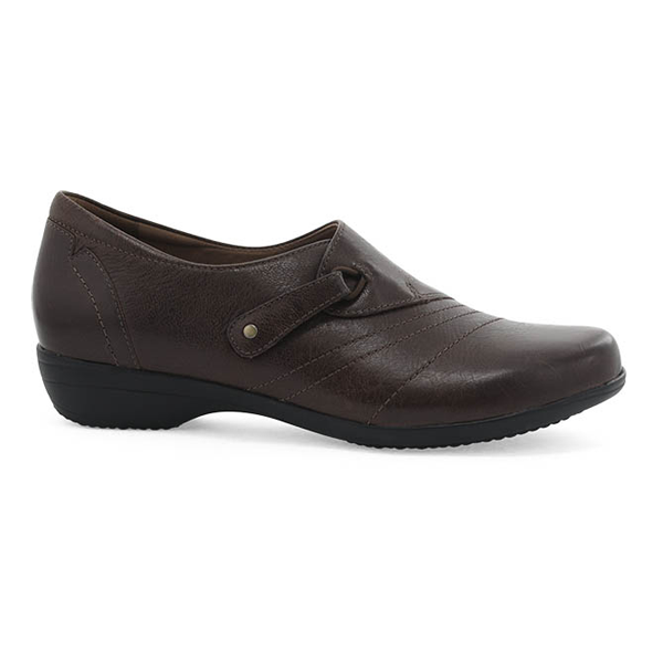 Dansko Franny Shoes: Chocolate Burnished Calf