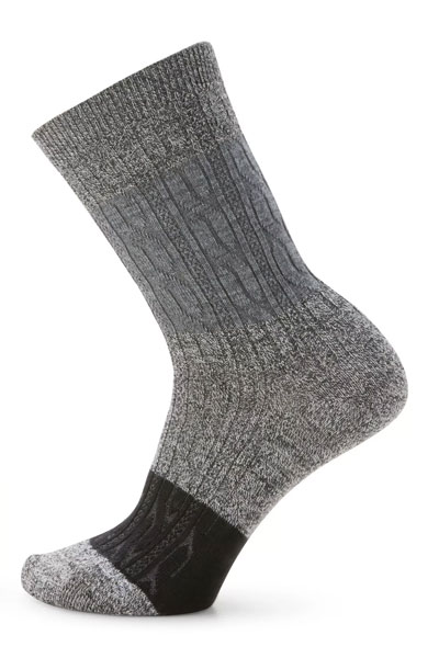 Smartwool - Women's Everyday Color Block Cable Crew Socks: Charcoal