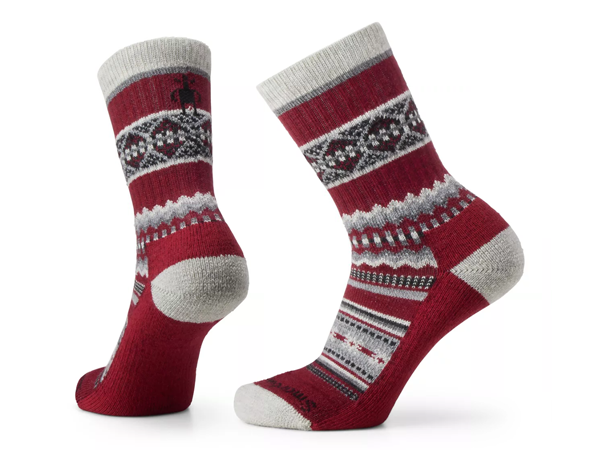 Smartwool Everyday Snowed In Sweater Light Cushion Crew Socks: Tibetan Red