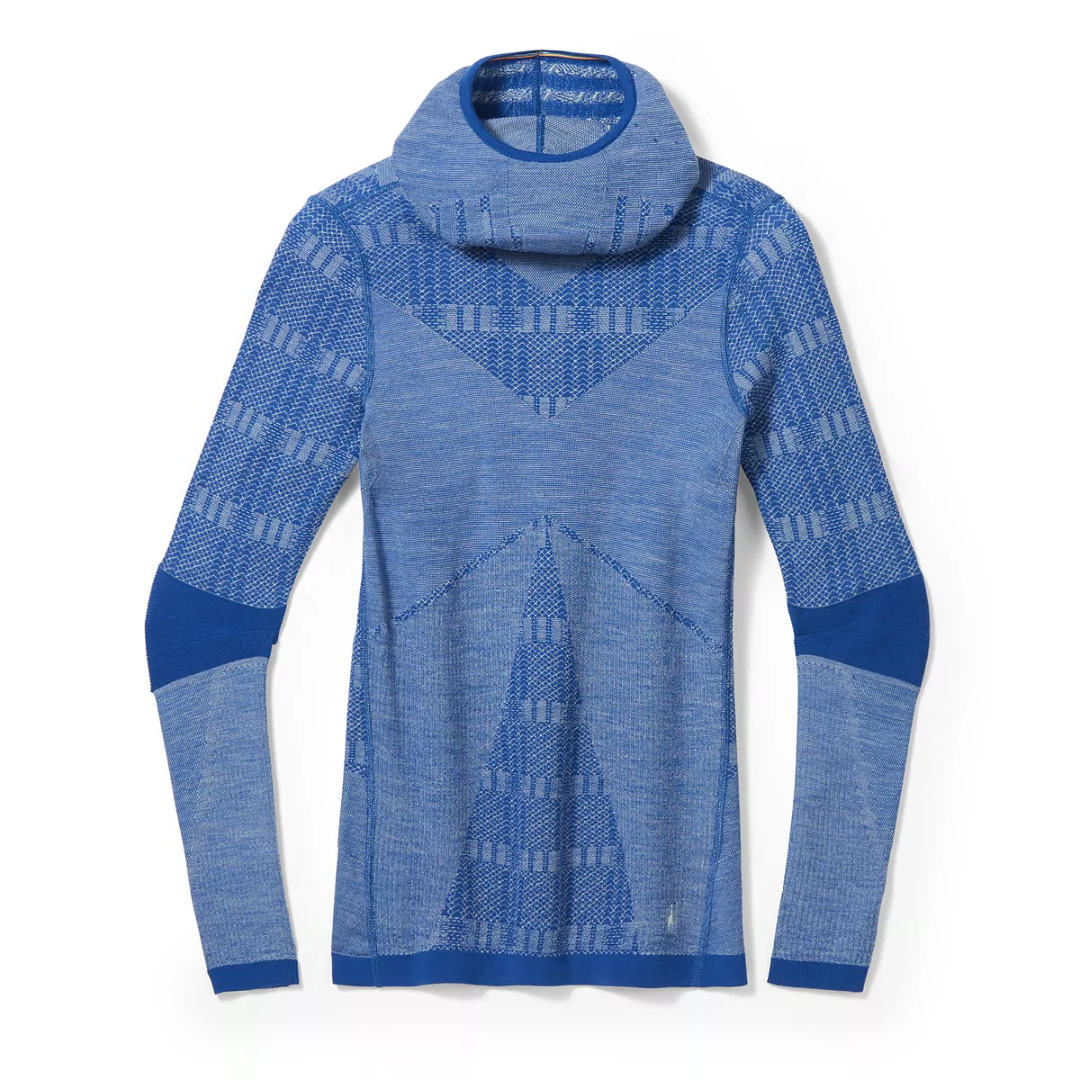Women's Intraknit Thermal Max Merino Base Layer Pattern Hoodie - Blueberry Hill Plaid