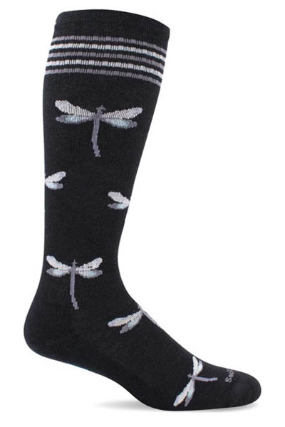 Sockwell Women's Moderate Compression Sock: Dragonfly Black