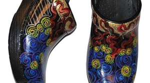 LIMITED EDITION Dansko Professional Hand Painted Clog: Multi Gold Swirl