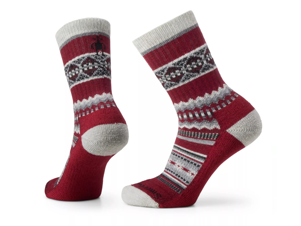 Smartwool Everyday Traditional Snowflake Full Cushion Crew Socks: Tibetan Red