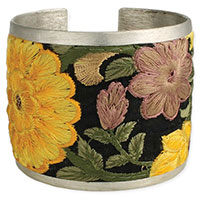 Embroidered Yellow Floral Bracelet